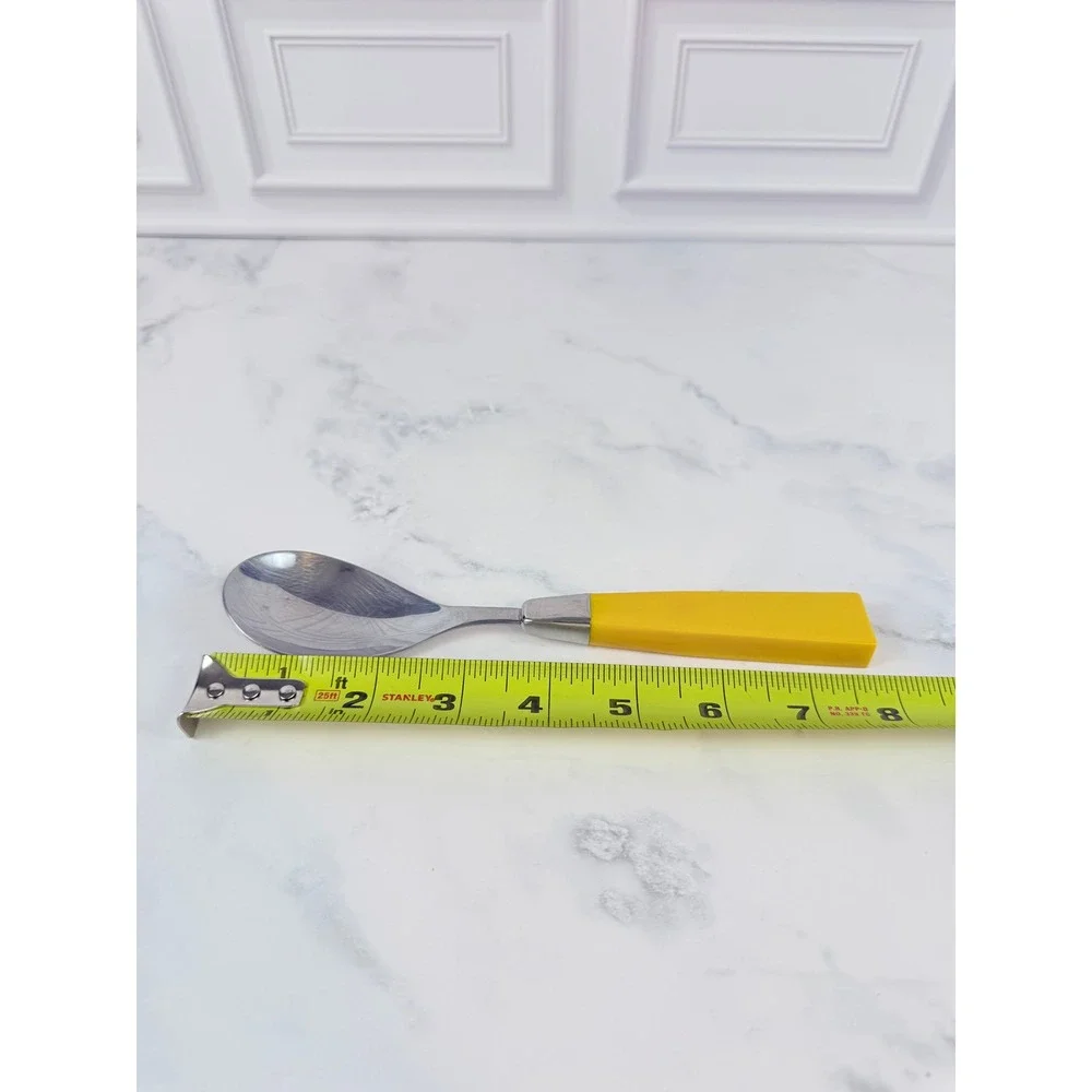 Vintage 1970s MCM Supreme Towle Yellow Spectro Flatware Large Soup Spoon